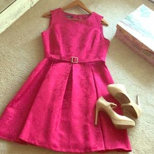 Nine West Magenta PINK Full Skirt A-line Dress